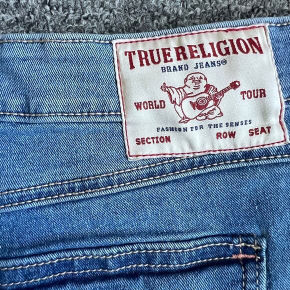 True Religion Joey Cut-off Low rise Short Sz 28 Medium Wash - Picture 7 of 9